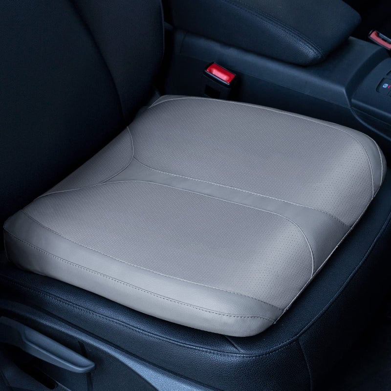 QYILAY Leather Car Memory Foam Heightening Seat Cushion for Short People Driving, Hip(Coccyx/Tailbone) and Lower Back Pain Relief, Adult Booster Seat for Car, Truck,SUV,Office Chair,Wheelchair. - Image 1